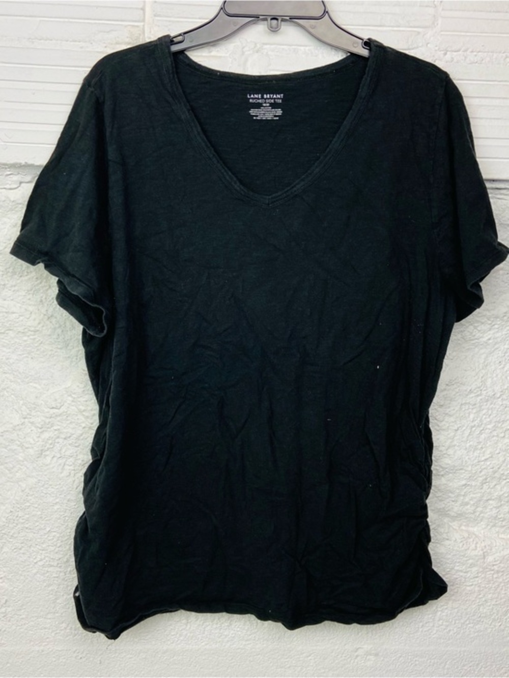 Lane Bryant rushed side tee Black V-Neck Women's size 18/20